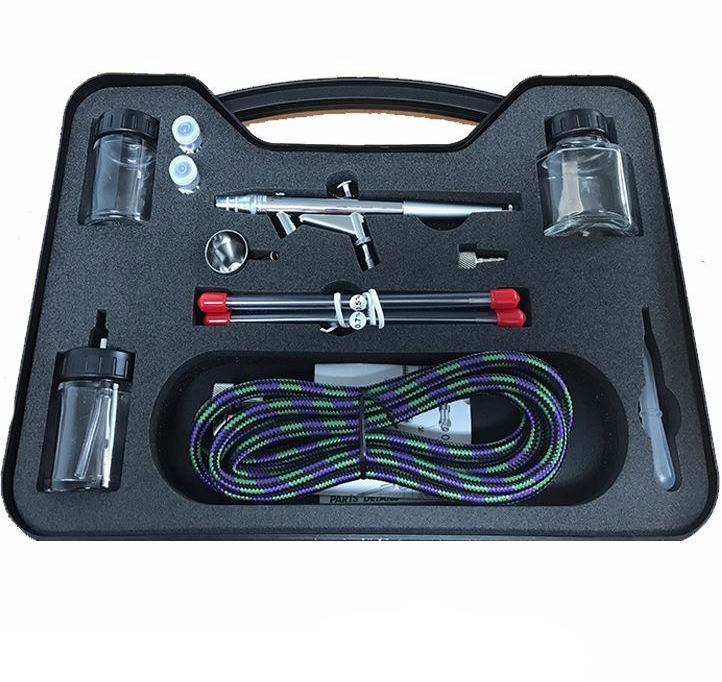 Dual Action Airbrush Suction Paint Kit 0.3mm, 0.5mm & 0.7mm Syphon Touch Up