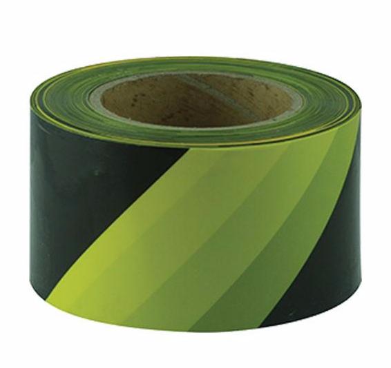 Maxisafe Yellow Black Barricade Tape 100 Metres x 75mm Width Safety Marking