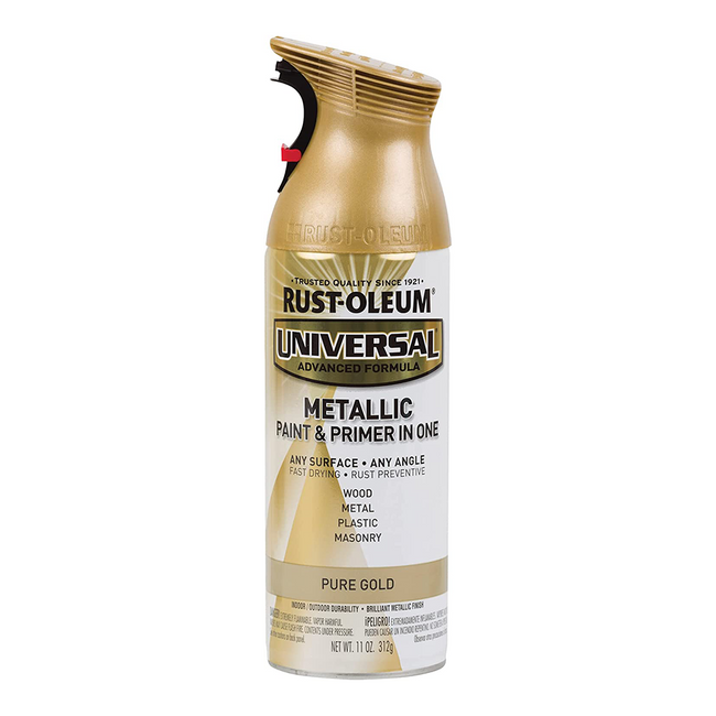 RUST-OLEUM Universal Metallic Spray Paint & Primer 312g Pure Gold Aerosol
