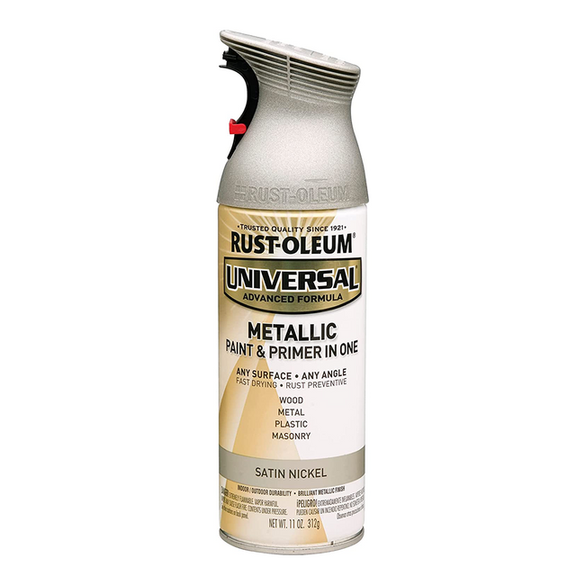 RUST-OLEUM Universal Metallic Spray Paint & Primer 312g Satin Nickel Aerosol