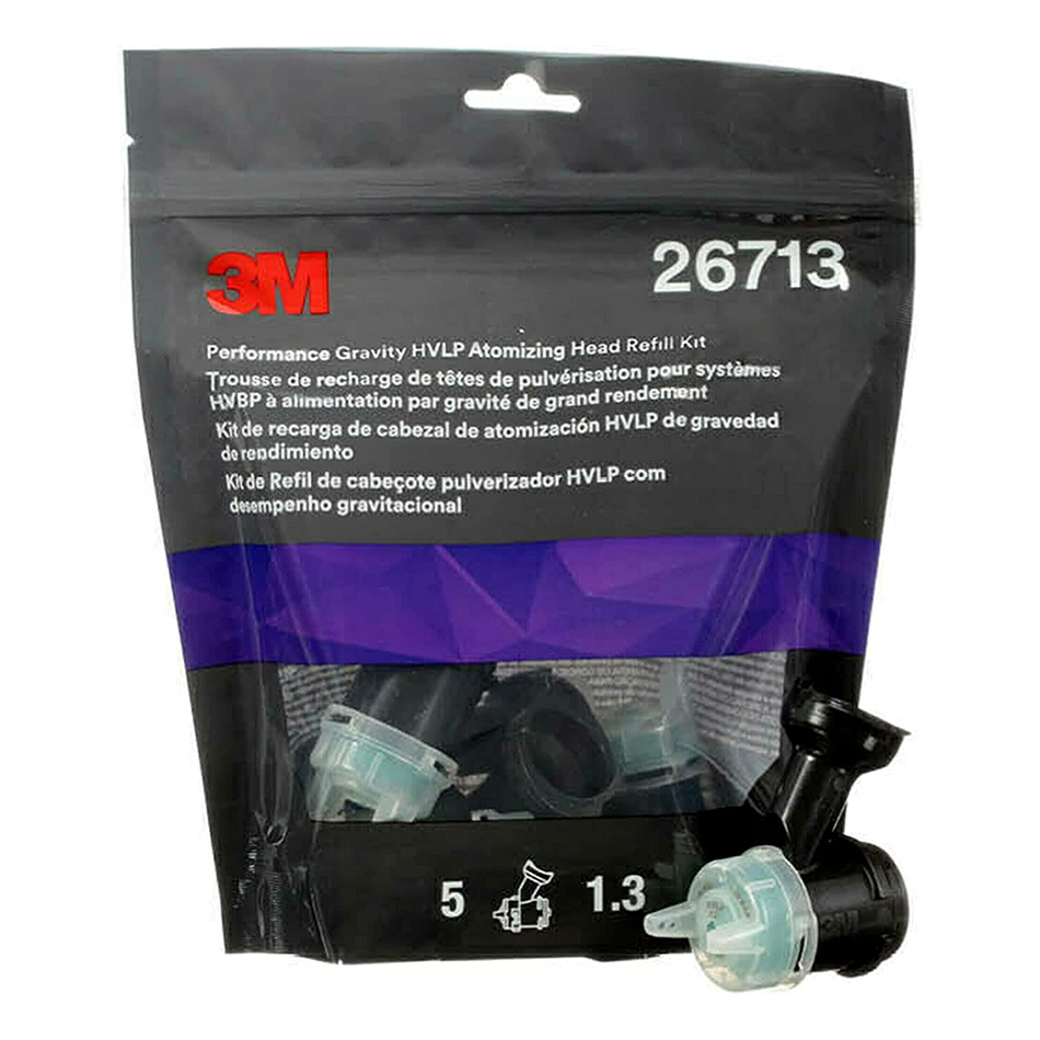3M 26713 Performance Gravity HVLP Atomizing Head Refill 1.3mm x 5 Pack
