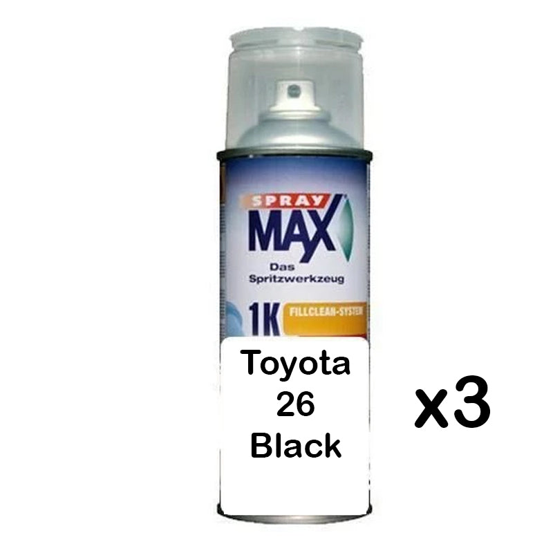 Auto Car Touch Up Can for Toyota 26 Black x 3