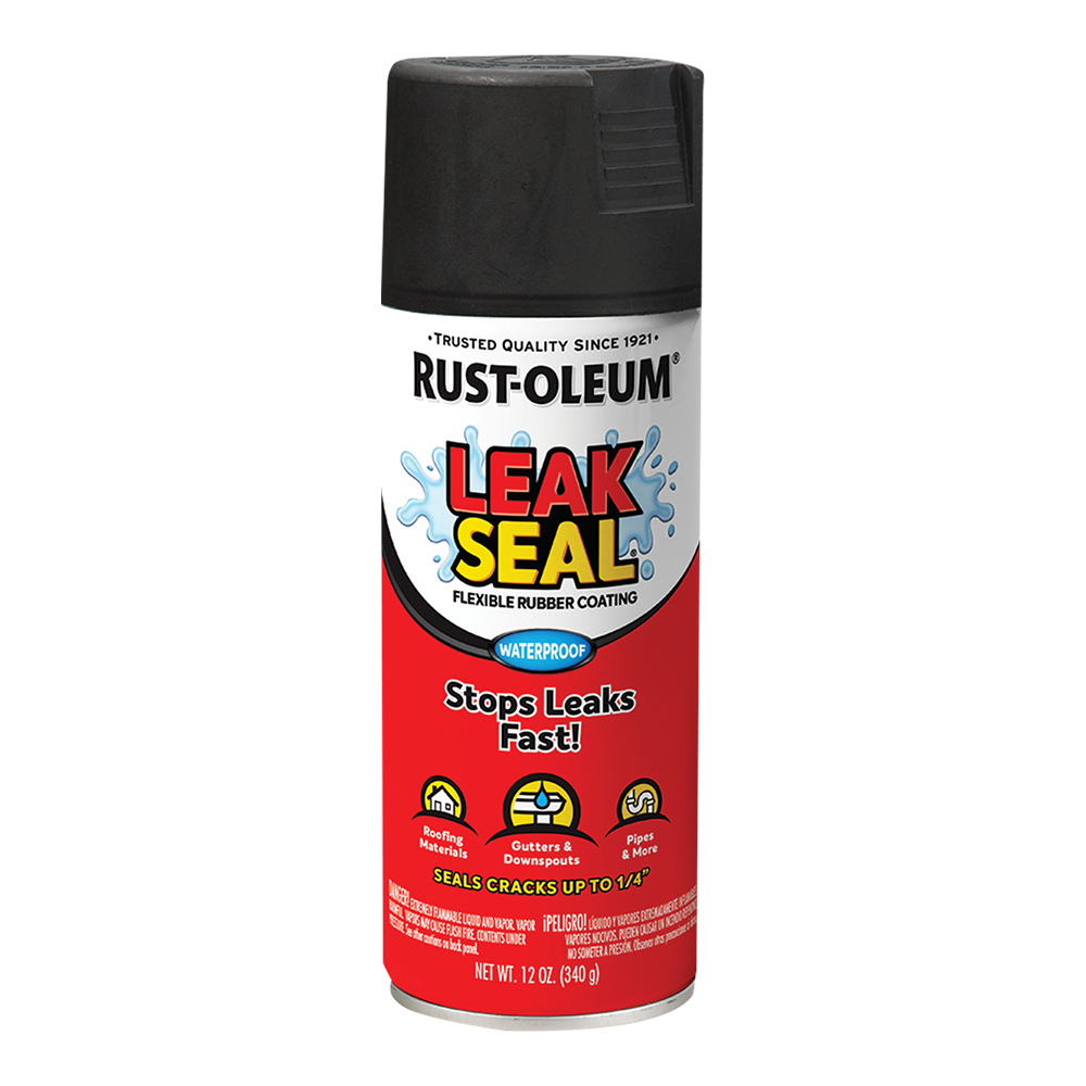 Rustoleum Leak Seal Matt Black 340g Flexible Rubber Coating Waterproof Spray