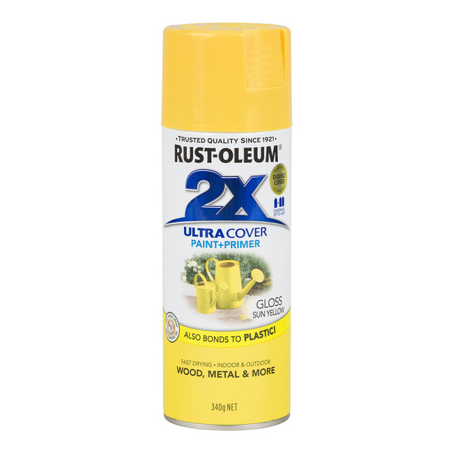 RUST-OLEUM 2X Gloss Paint & Primer Spray Paint 340g Sun Yellow