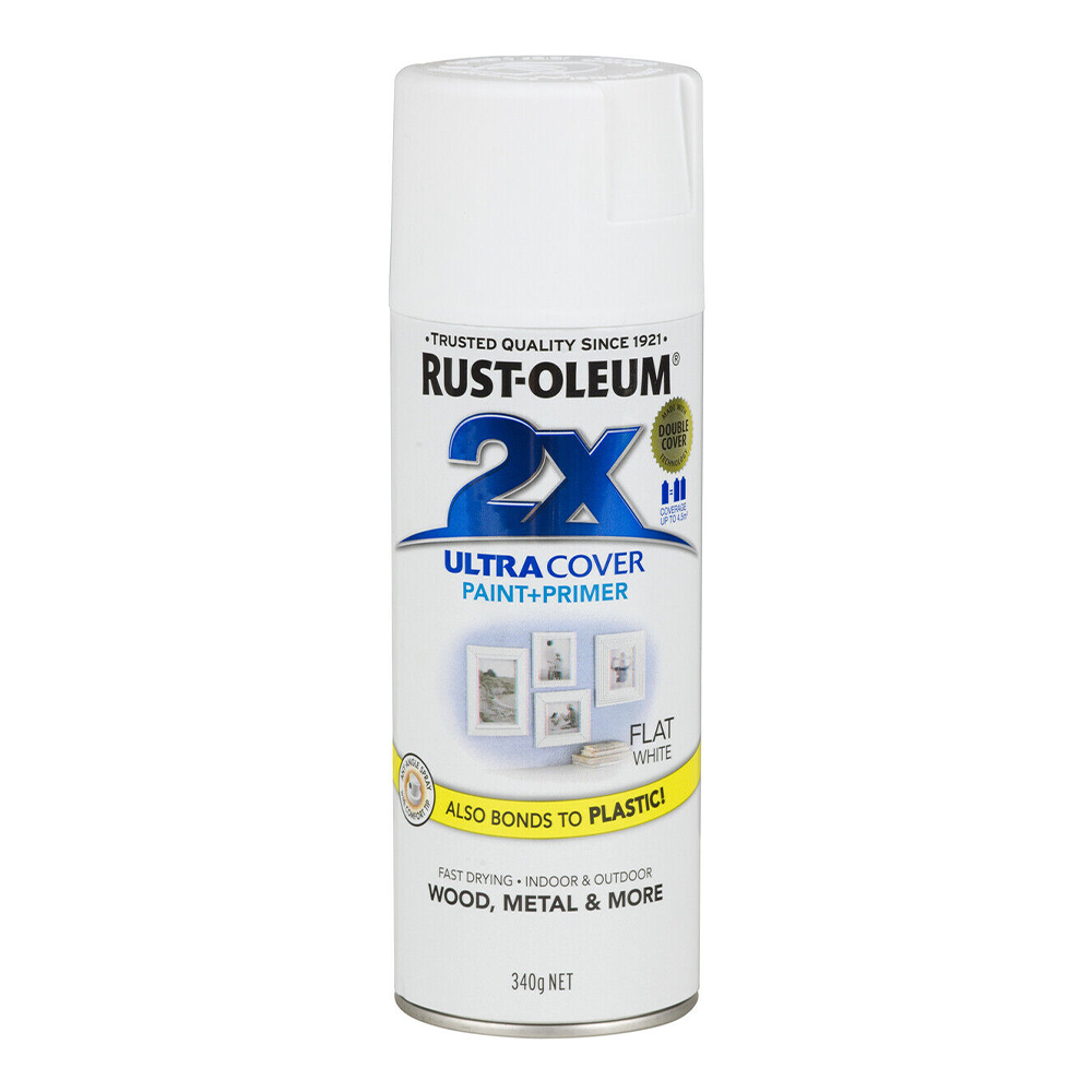 RUST-OLEUM 2X Gloss Paint & Primer Spray Paint 340g White x 3 Pack