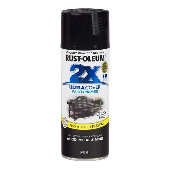 RUST-OLEUM 2X Gloss Paint & Primer Spray Paint 340g Black