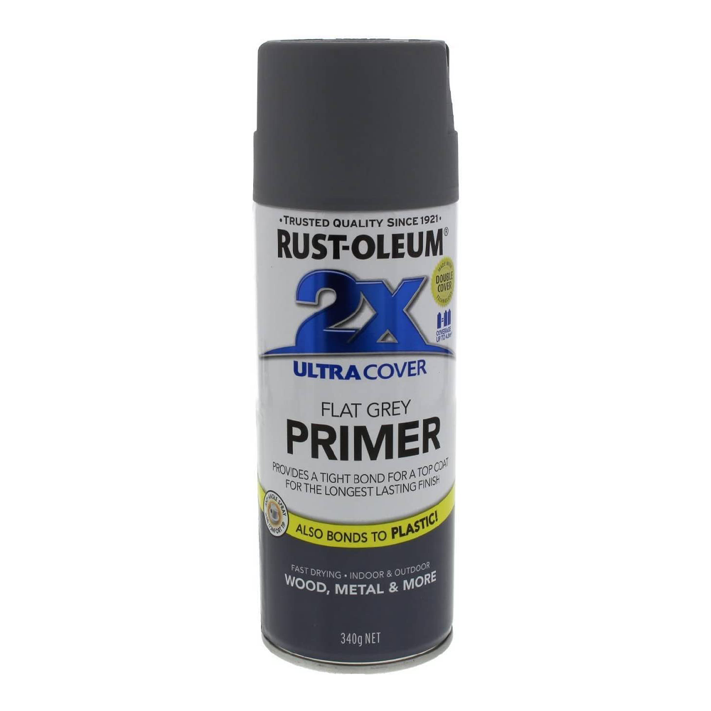 Rust Ultra RUST-OLEUM 2X Ultra Cover Flat Primer Spray Paint 340g Matte Grey ...