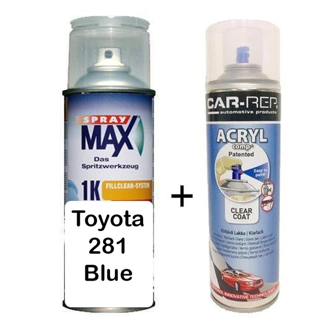 Auto Touch Up Paint for Toyota 281 Blue Plus 1k Clear Coat