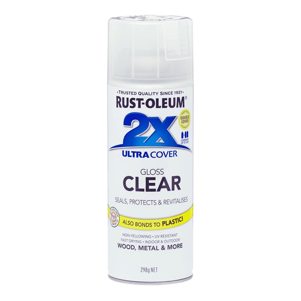 RUST-OLEUM 2X Ultra Cover Gloss Paint & Primer Spray Paint 298g Clear