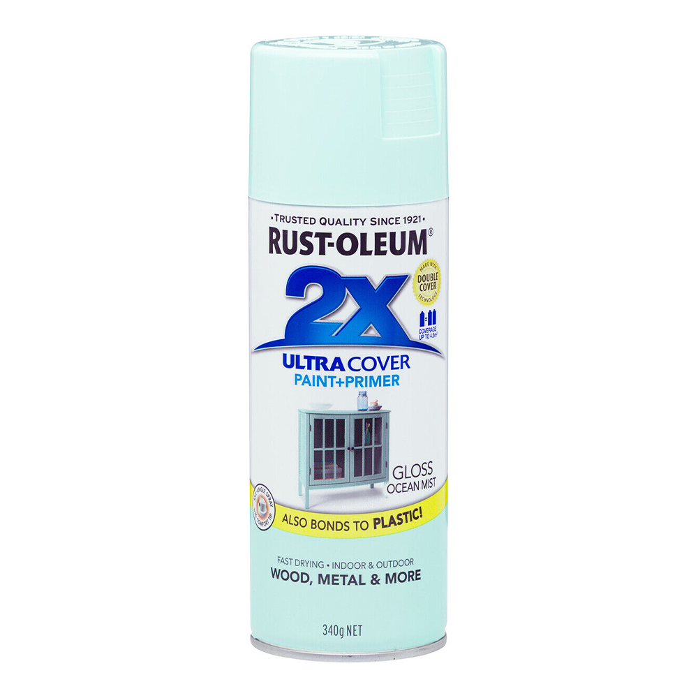 RUST-OLEUM 2X Gloss Paint & Primer Spray Paint 340g Ocean Mist x 3 Pack