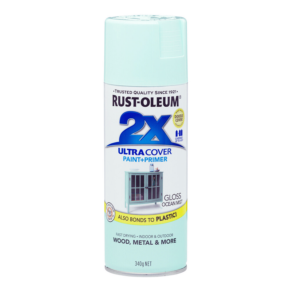 RUST-OLEUM 2X Gloss Paint & Primer Spray Paint 340g Ocean Mist