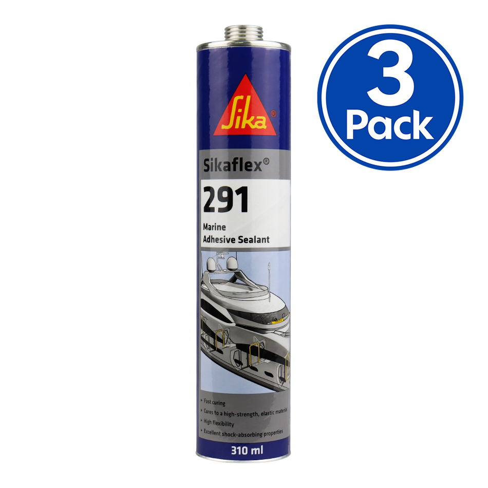 Sika Sikaflex 291 Marine Adhesive Sealant 310ml Black x 3 Pack