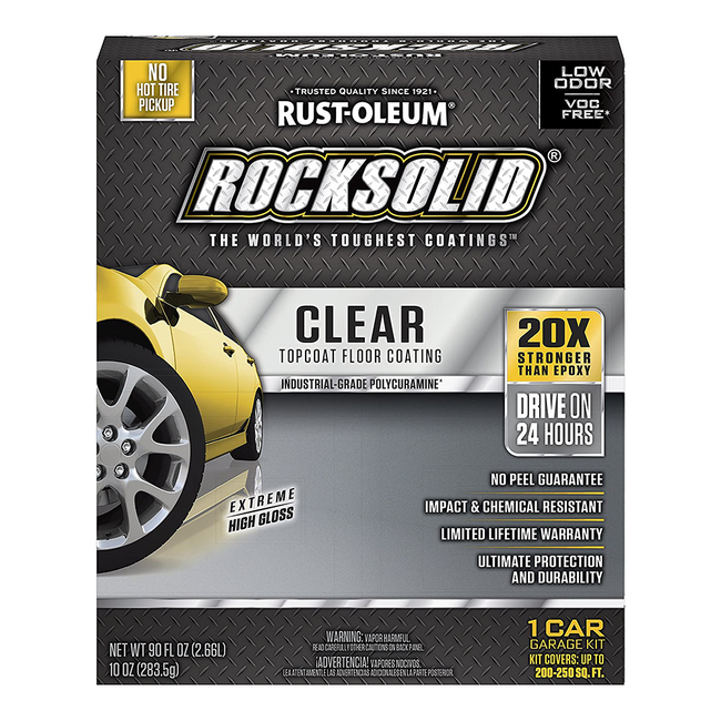 Rustoleum RockSolid Topcoat Floor Coating 2.66L Kit High Gloss Clear Industrial Grade