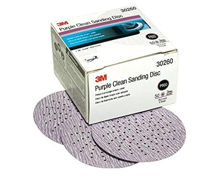 3M 30260 Purple Clean Sanding Hookit Disc 3'' 76mm Grit P800 3 Pack