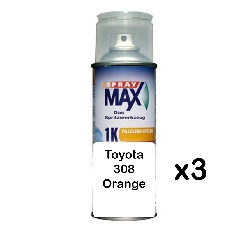 Auto Car Touch Up Paint Can for Toyota 308 Orange x 3