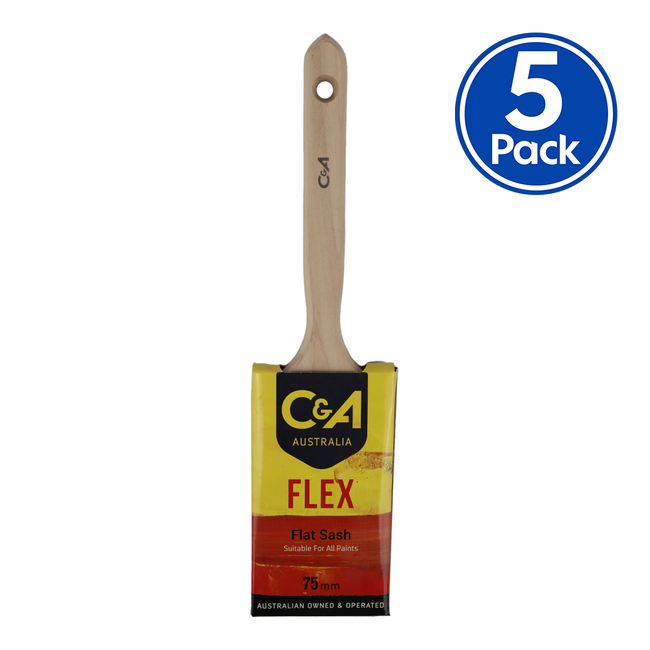 C&A Brushware Flex Flat Sash Brush 75mm x 5 Pack Interior Exterior Trade
