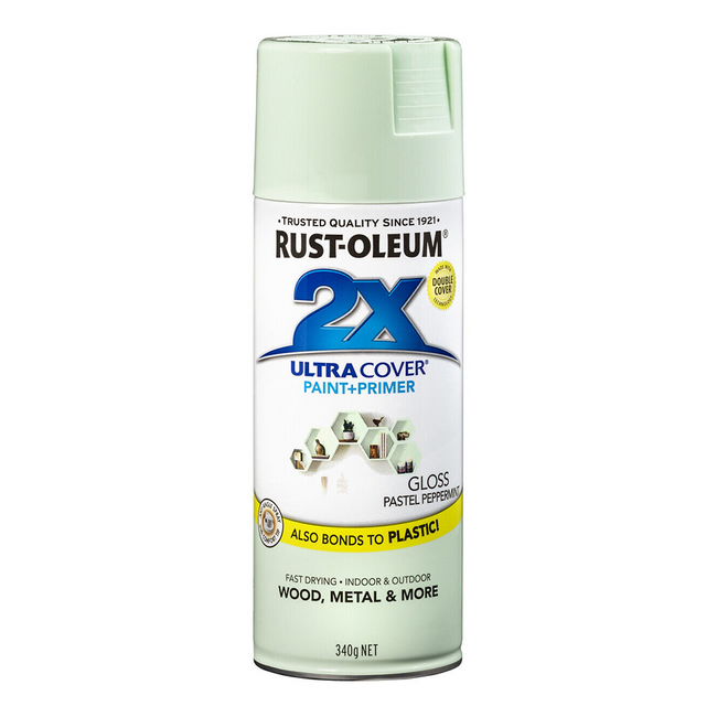 RUST-OLEUM 2X Gloss Paint & Primer Spray Paint 340g Pastel Peppermint