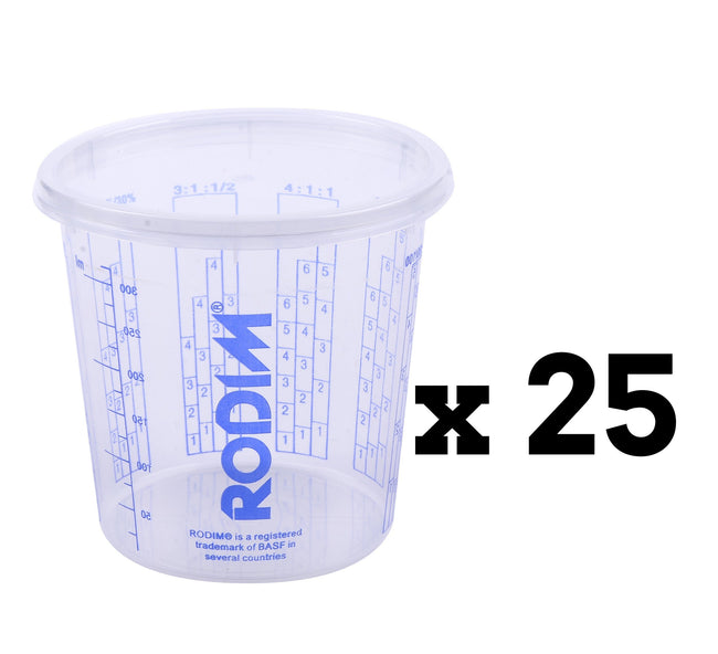 Rodim Automotive Calibrated Graduated Paint Mixing Cups 400ml x 25 Pack