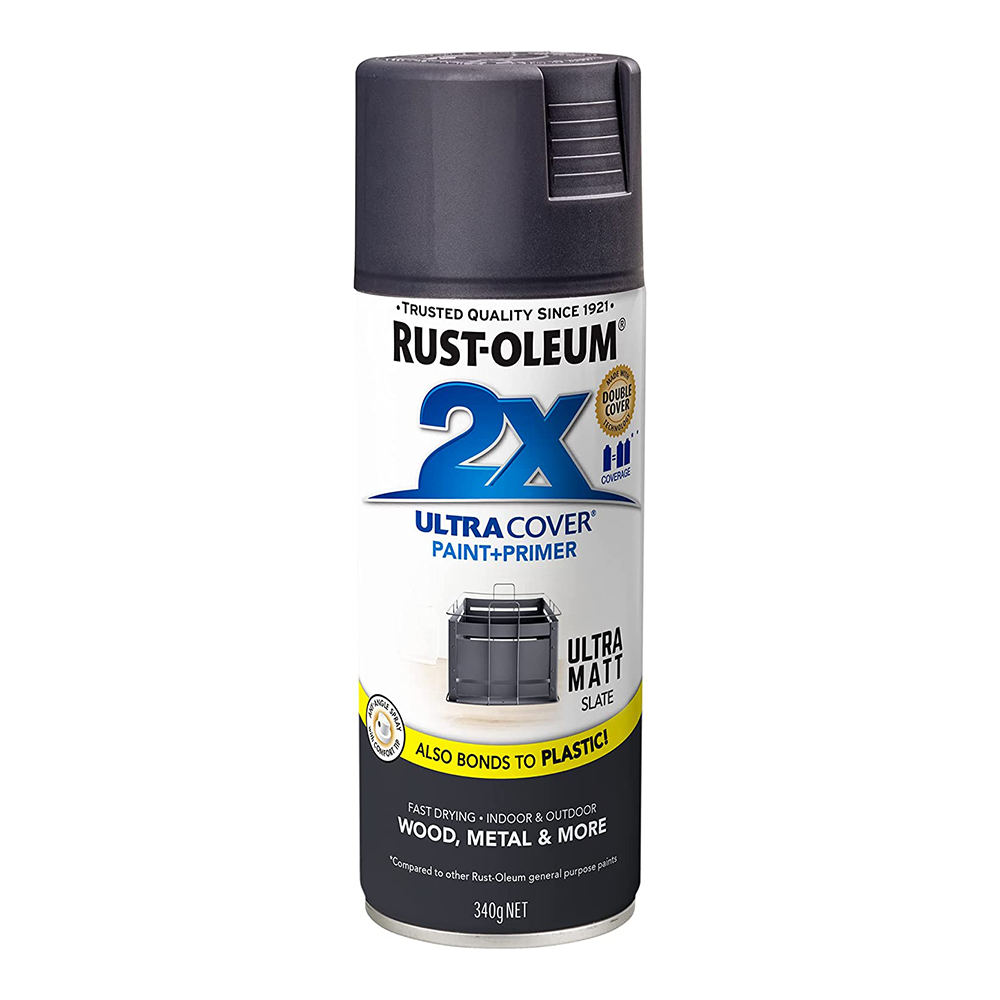 RUST-OLEUM 2X Ultra Cover Matt Paint & Primer Spray Paint 340g Slate x 3 Pack