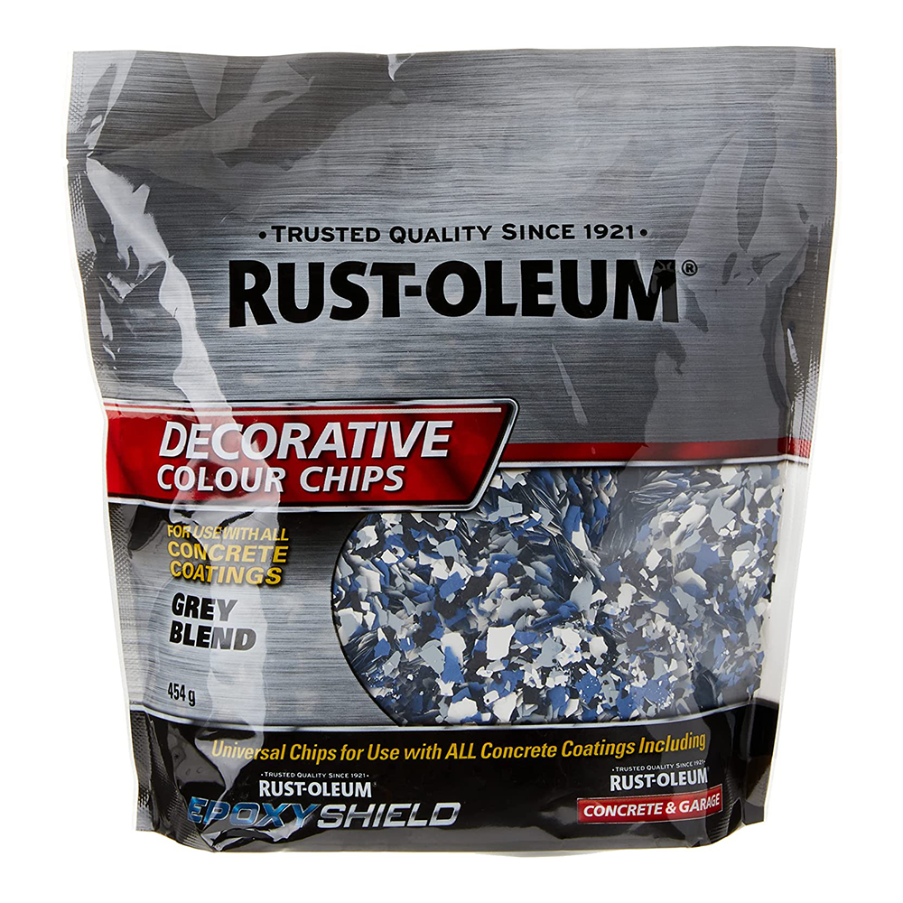 Rustoleum Decorative Colour Chips 454g Grey Epoxyshield Rocksolid Concrete Coating