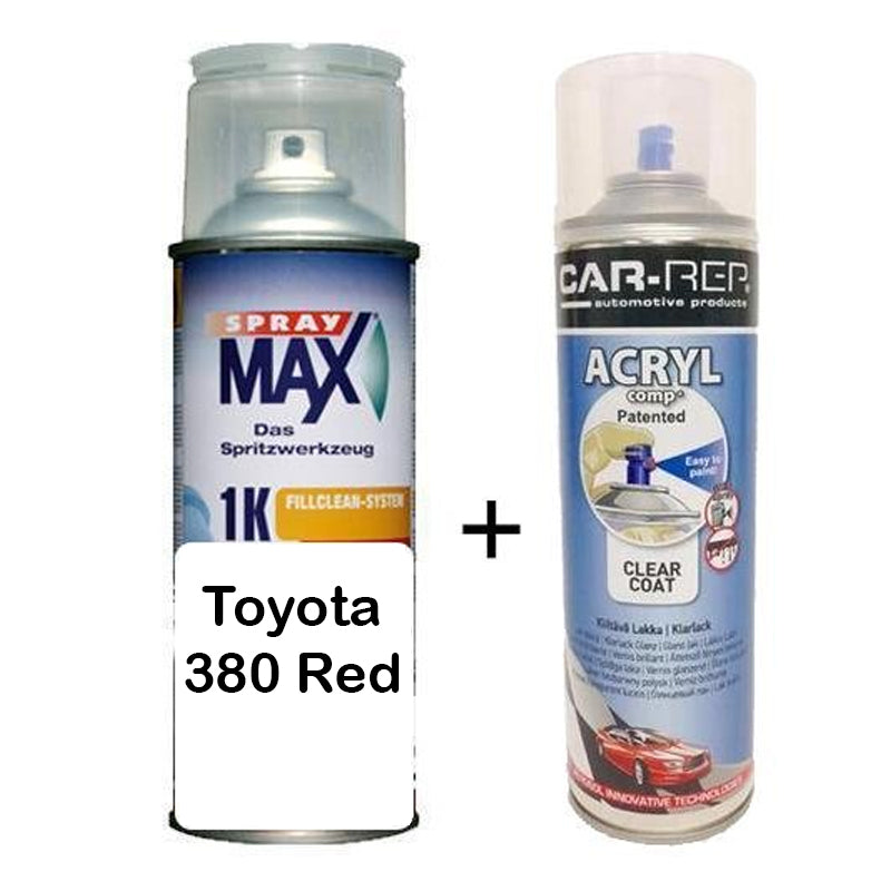 Auto Touch Up Paint for Toyota 380 Red Plus 1k Clear Coat