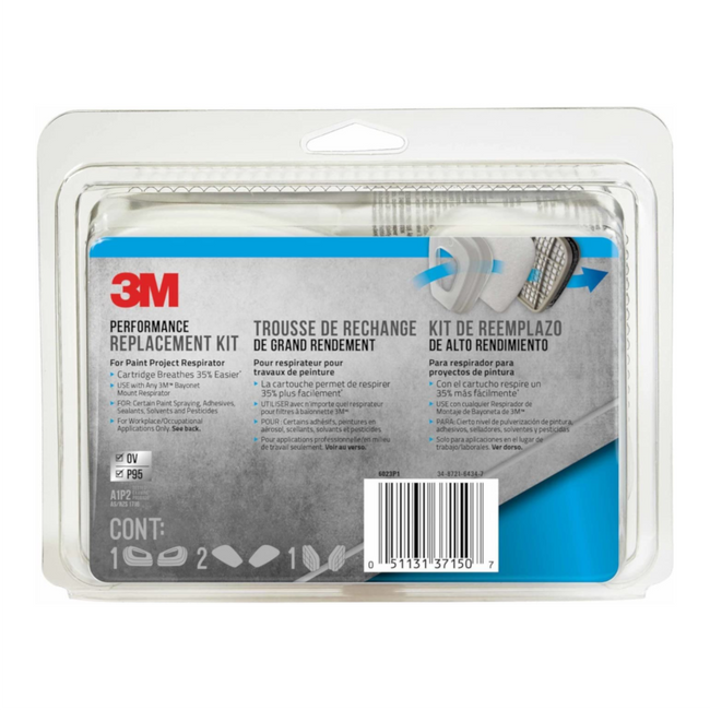 3M Paint Respirator Supply Kit 6023 Replacement Filter Pack