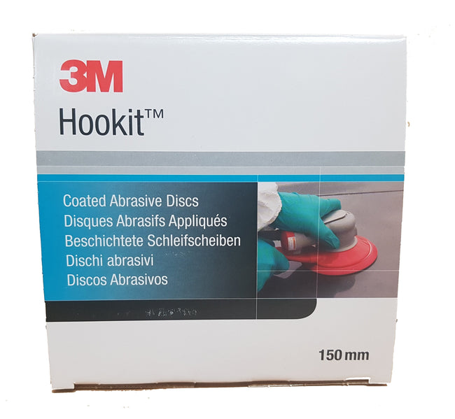 3M Hookit Red Dustless Abrasive Sanding Discs 7 Hole 150mm P240 Hook & Loop Box100
