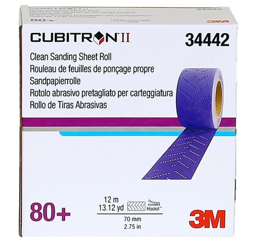 3M 34442 Cubitron II Hookit Purple Sheet Roll 80+ Grit 70mm x 12m