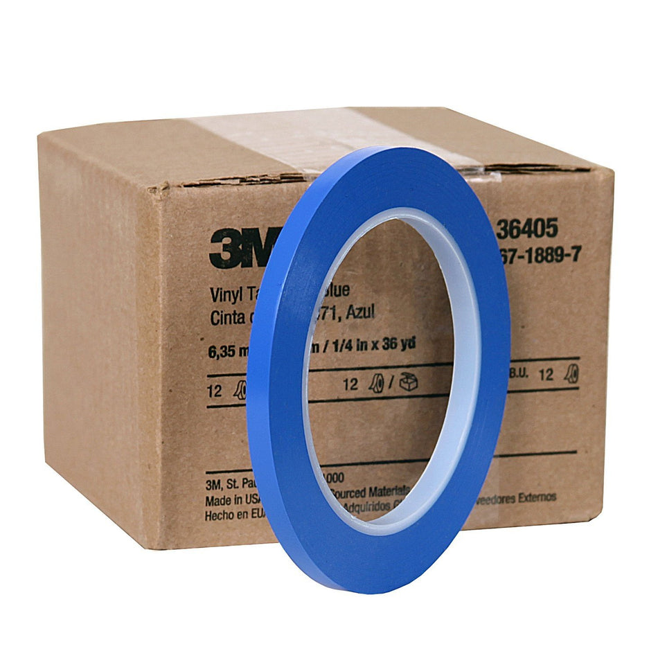 3M Fine Line Vinyl Tape 471 Blue 2 Rolls 6mm X 32.9m For Edge Painting 68845