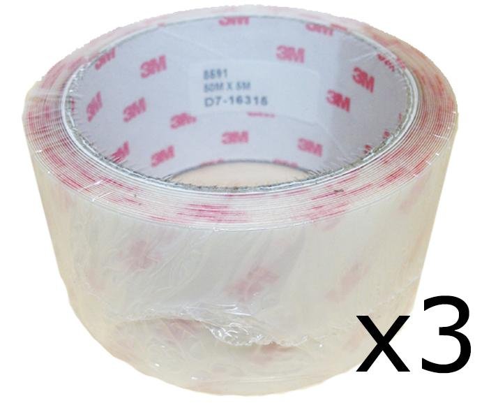 3M 8591 Clear Protection Film 50mm x 5m Abrasion Paint Wear Protection Tape x 3