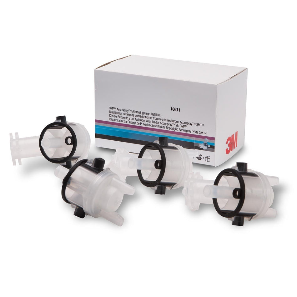 3M 16611 Accuspray Atomizing Head Refill Kit 1.8mm 4 Pack Spray Paint Boat Car