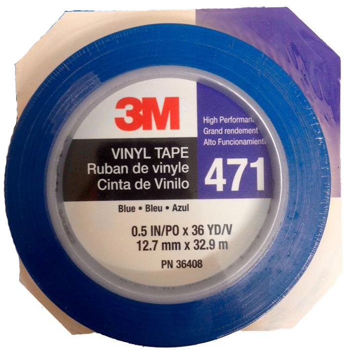 3M Fine Line Vinyl Tape 471 Blue 12.7mm X 32.9m For Edge Painting 36408