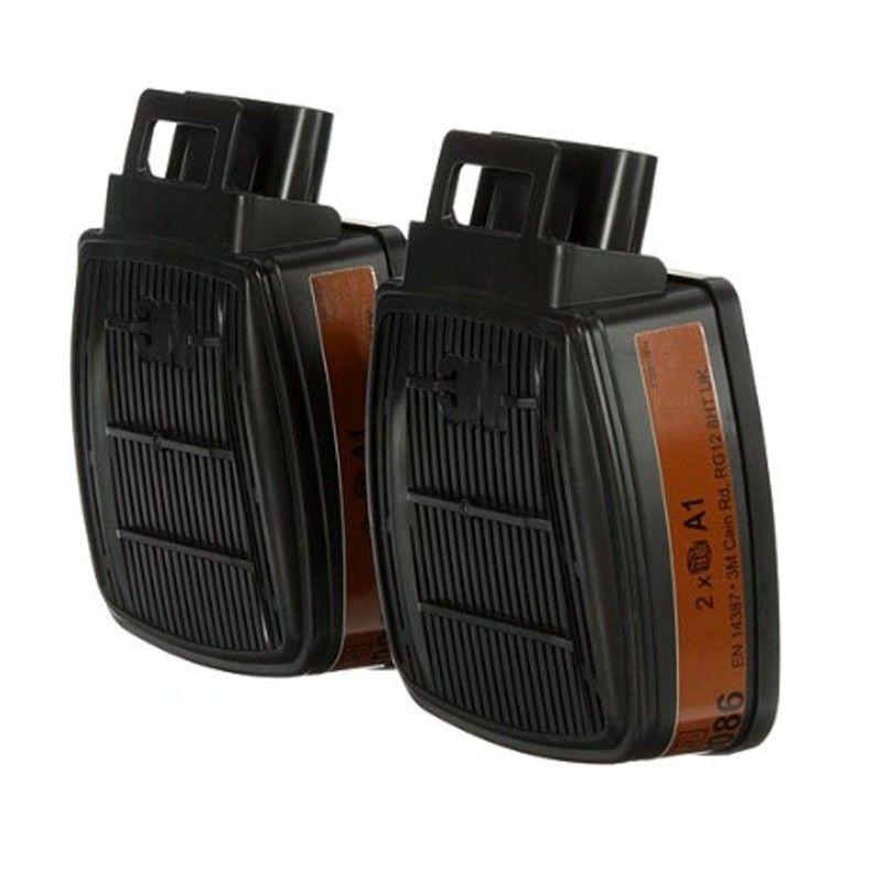 3M D8051 Secure Click A1 Organic Vapours Cartridge Filter Pair Dual Flow
