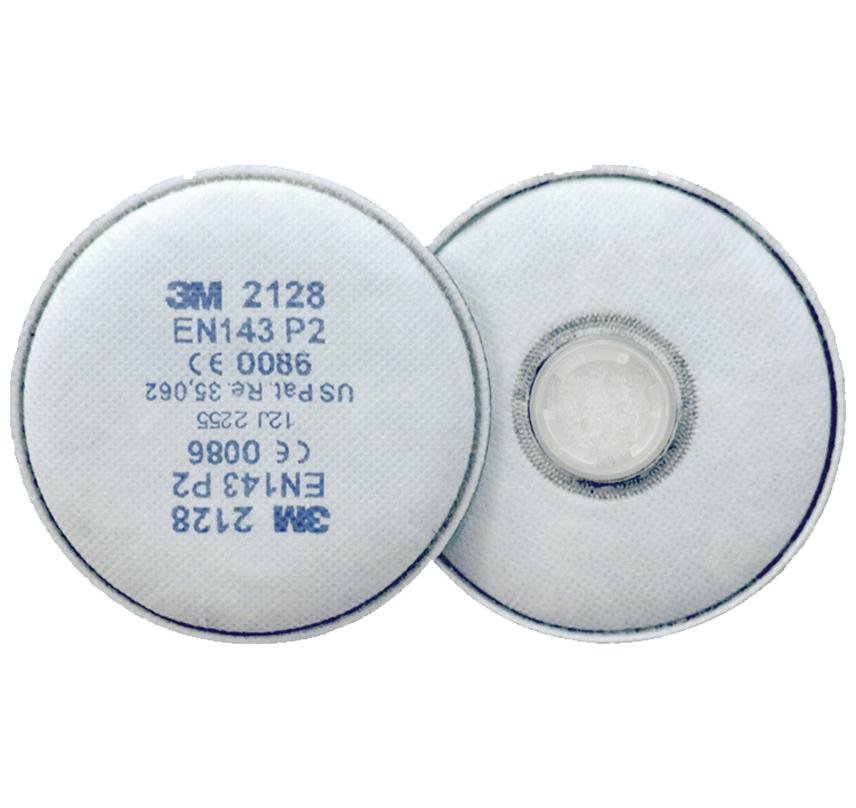 3M 2128 GP2 P2 Particulate Filters 2 Pack with Organic Vapour Relief