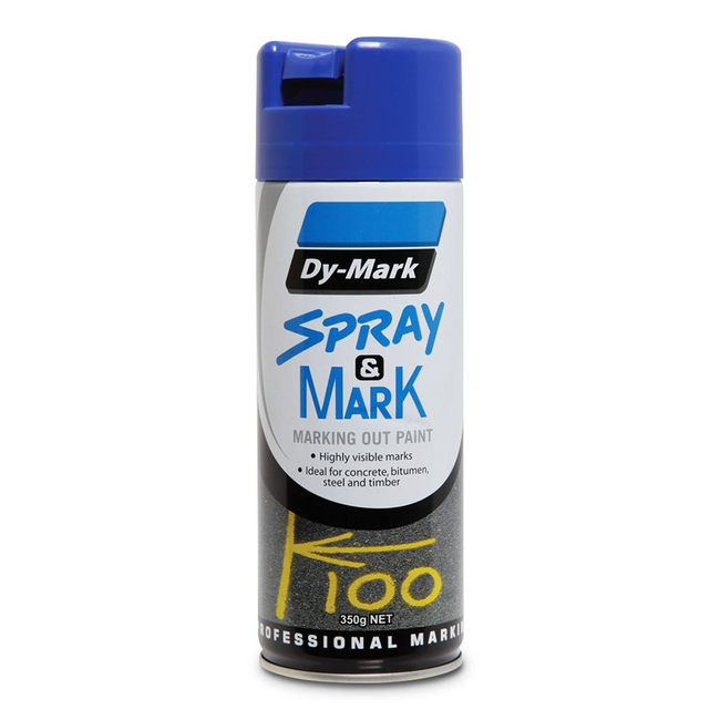 DY-MARK Spray & Mark Survey Linemarking Spray Paint Blue 350g Aerosol