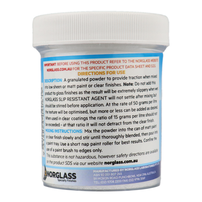 Norglass Slip Resistant Plastic Non-Settling White Powder Agent 50g For 1L