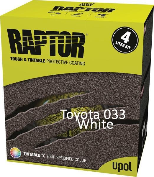 U-Pol Raptor Tintable for Toyota 033 White Protective Bed Liner Kit 4L