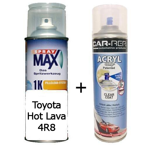 Auto Touch Up Paint for Toyota 4R8 Inferno Red Hot Lava Orange Plus 1k Clear Coat