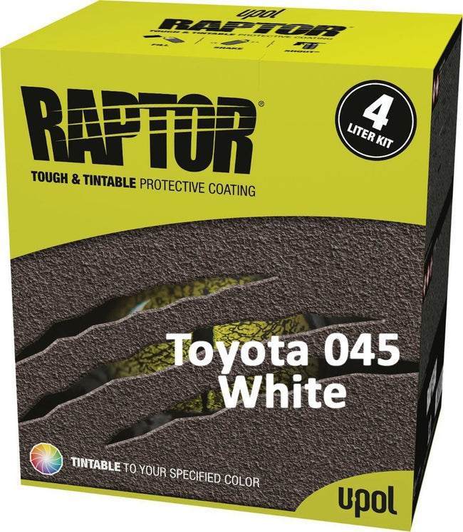 U-Pol Raptor Tintable for Toyota 045 White Protective Coating Tub/Bed Liner Kit 4L