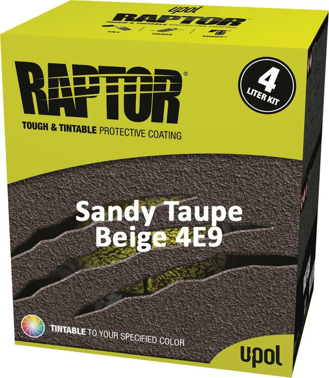 U-Pol Raptor Tintable Sandy Taupe / Beige 4E9 Protective Tub/Bed Liner Kit 4L
