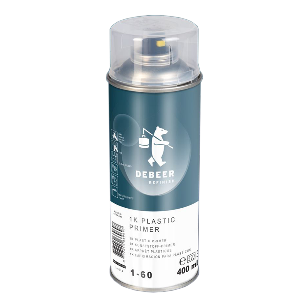 DeBEER 1-60 1K Automotive Plastic Primer 400ml Aerosol Transparent ...