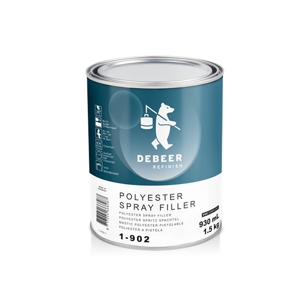 DEBEER 1-902 Polyester Spray Filler 0.93L 1.5kg