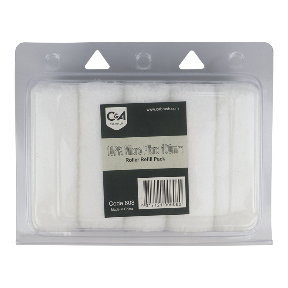 C&A Microfibre 100mm Roller Covers 10 Pack Refill