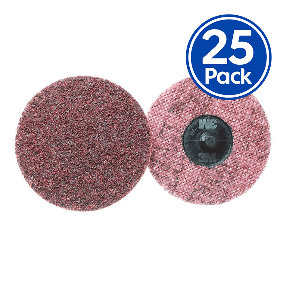 3M 05531 Scotch Brite Roloc Surface Conditioning Disc TR 3" Medium x 25 Pack Maroon