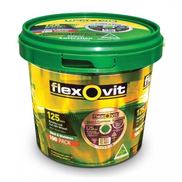 Flexovit 125 x 1.0 x 22.23mm 100-Pack Metal Cutting off Wheel