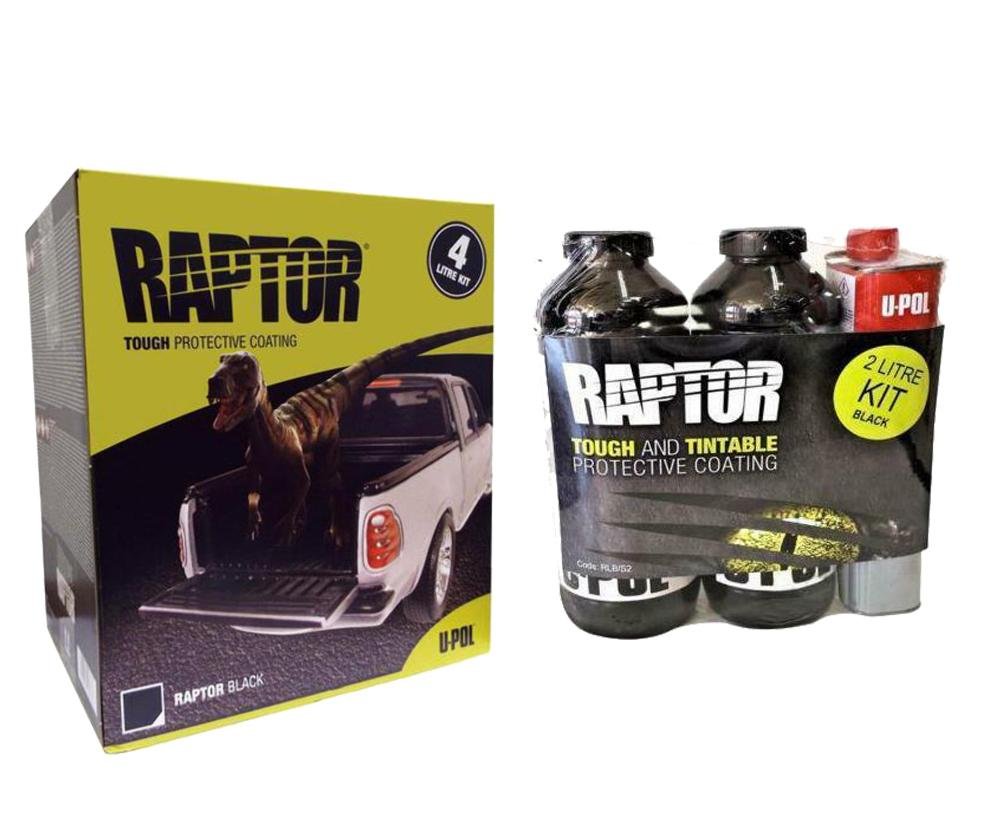 U-Pol Raptor Black Tough Protective Coating UV Resistant Tub/Bed Liner Kit 6L