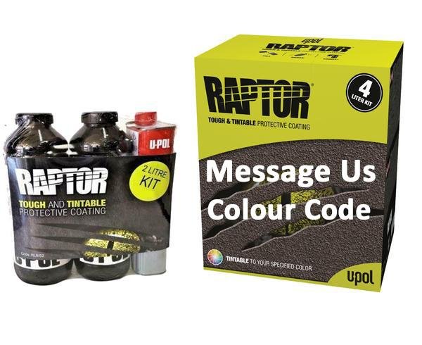 U Pol Raptor Colours U-Pol Raptor Tintable (Choose Your Colour) Protective Coating Bed Line ...