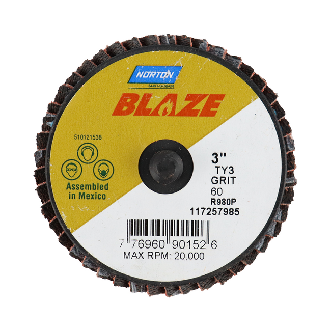 Norton Blaze R980P Quick Change TR Mini Flap 50mm 60 Grit - 10 Discs