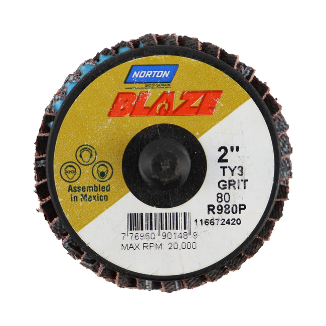 Norton Blaze R980P Quick Change TR Mini Flap 50mm 80 Grit - 10 Discs