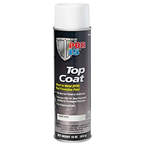 POR15 Top Coat DTM Direct To Metal Rust Preventive Paint Gloss White 425g